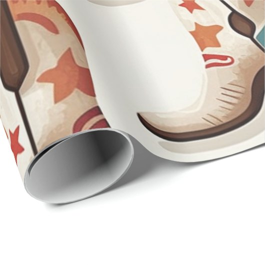 Cowboy Stiefelmuster Geschenkpapier (Rolleneckpunkt)