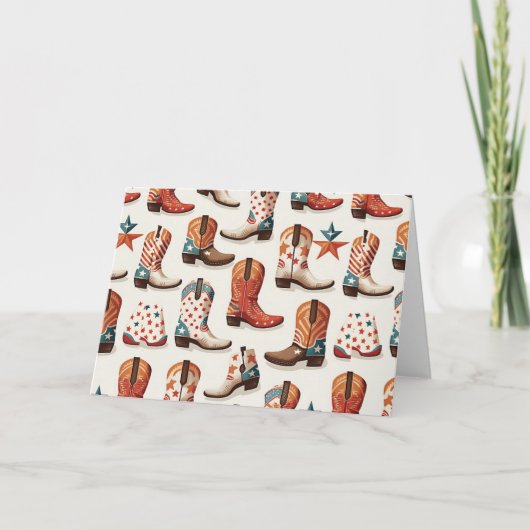 Cowboy Stiefelmuster Karte (Vorderseite)