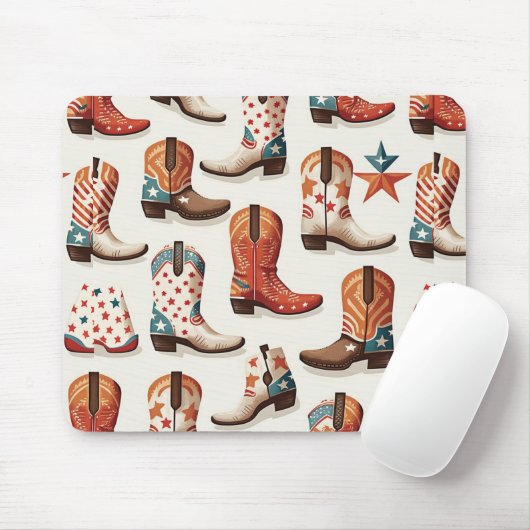 Cowboy Stiefelmuster Mousepad (Mit Mouse)