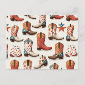 Cowboy Stiefelmuster Postkarte (Vorderseite)