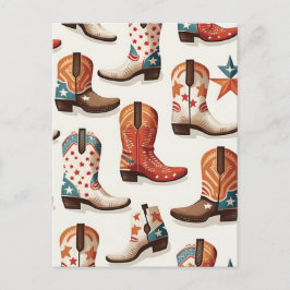 Cowboy Stiefelmuster Postkarte