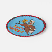 Cowboy Stier, der alles- Gute zum Pappteller (Schrägansicht)