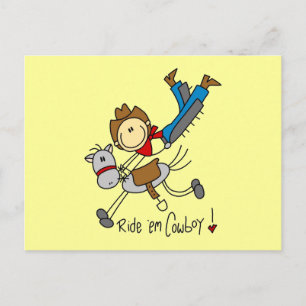 Cowboy-Strichmännchen-T-Shirts und Geschenke Postkarte