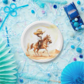 Cowboy-Style Rustic Boy Baby Shower Pappteller (Party)
