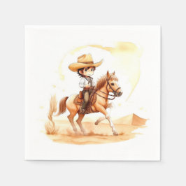 Cowboy-Style Rustic Boy Baby Shower Serviette