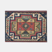 Cowboy Sumakh: Farbiges Rotes Weiß des 19. Jahrhun Fußmatte (Vorderseite)