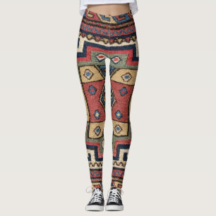 Cowboy Sumakh: Farbiges Rotes Weiß des 19. Jahrhun Leggings