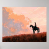 Cowboy Sunrise Western Poster (Vorne)