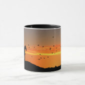 Cowboy Sunset Horse Tasse (Zentrum)