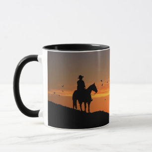 Cowboy Sunset Horse Tasse