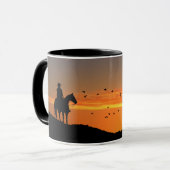 Cowboy Sunset Horse Tasse (Vorderseite Links)