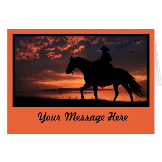Cowboy Sunset in Orange (Vorderseite (Horizontal))