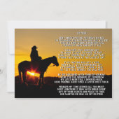 Cowboy Sunset Memorial Service Ankündigung (Rückseite)