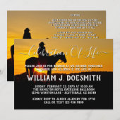 Cowboy Sunset Memorial Service Ankündigung (Vorne/Hinten)