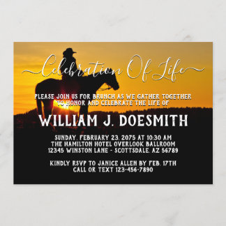 Cowboy Sunset Memorial Service Ankündigung