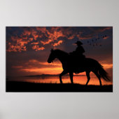 Cowboy Sunset Poster (Vorne)