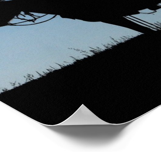 Cowboy Sunset Poster (Ecke)