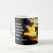 Cowboy Sunset Retirement Kaffeetasse (Vorderseite Links)