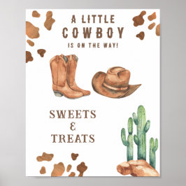 Cowboy-Süßigkeiten und Leckereien Babydusche Poster