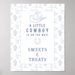 Cowboy-Süßigkeiten und Leckereien Babydusche Poster