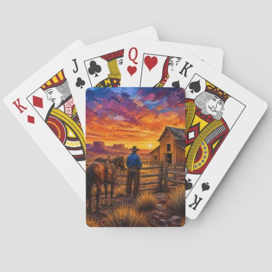 Cowboy-Tage-Ende-Spielkarten Spielkarten (Rückseite)