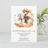 Cowboy Tales: Rustic Wild West Baby Shower Einladung (Stehend Vorderseite)
