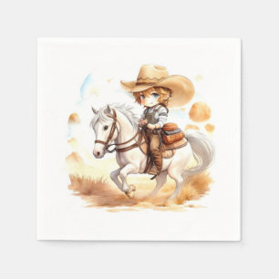 Cowboy Tales: Rustic Wild West Baby Shower Serviette