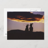 Cowboy-Team mit Lassoes Postkarte (Vorne/Hinten)