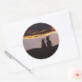 Cowboy-Team mit Lassoes Runder Aufkleber (Umschlag)