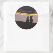 Cowboy-Team mit Lassoes Runder Aufkleber (Tasche)