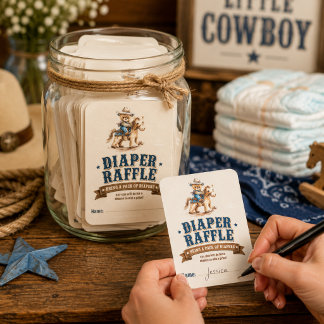 Cowboy Teddy Bär Western QR RSVP  Baby Shower  Begleitkarte