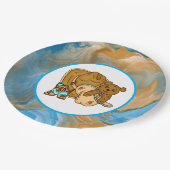 Cowboy Teddy Bear Boy's Baby Shower Pappteller (Schrägansicht)