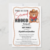 Cowboy Teddy Bear Rodeo Red Second Baby Sprinkle Einladung (Vorderseite)