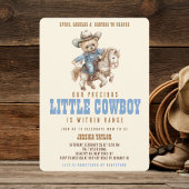 Cowboy Teddy Bear Wild West Baby Boy Dusche Einladung