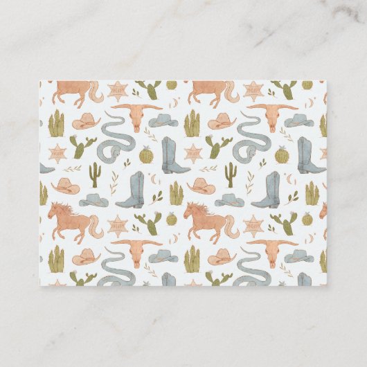 Cowboy-Thema Buchanfrage Begleitkarte (Rückseite)