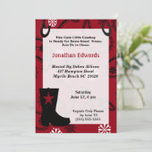 Cowboy Thema Geburtstag Einladung (Stehend Vorderseite)