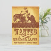 Cowboy-Thema-Party Einladung (Stehend Vorderseite)