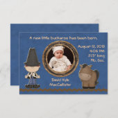 Cowboy Theme Baby Boy Geburtsankündigung Ankündigung (Vorne/Hinten)