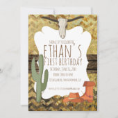 Cowboy Themed Birthday Einladung (Vorderseite)