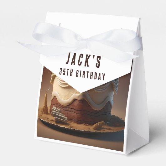 Cowboy-Themed Birthday Gefälligkeitsboxen Geschenkschachtel (Vorderseite)