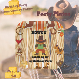 Cowboy Themed Geburtstag Pappteller