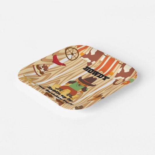 Cowboy Themed Geburtstag Pappteller (Gewinkelt)