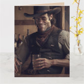 COWBOY TOUGH TYP ART BIRTHDAY Grußkarte Karte (Gelbe Blume)