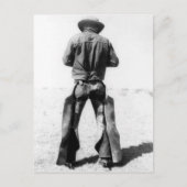 Cowboy Tragen von Chaps Vintag Postkarte (Vorderseite)