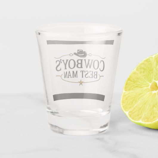 Cowboy-Trauzeuge Schnapsglas (Rückseite)