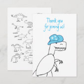 Cowboy Trex Dinosaur Kindergeburtstag Vielen Dank Dankeskarte (Vorne/Hinten)