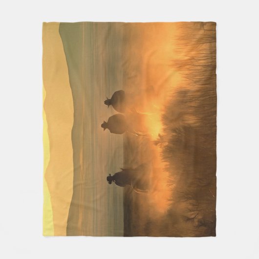 Cowboy-Trio: Berglandschaft. Fleecedecke (Vorderseite)