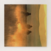 Cowboy-Trio: Berglandschaft. Puzzle (Horizontal)