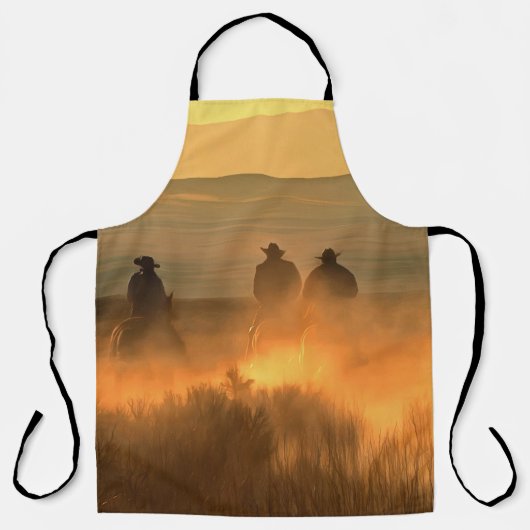 Cowboy-Trio: Berglandschaft. Schürze (Vorderseite)