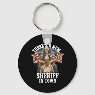 Cowboy Trump 2025 Ein Neuer Sheriff Ist In Der Sta Schlüsselanhänger